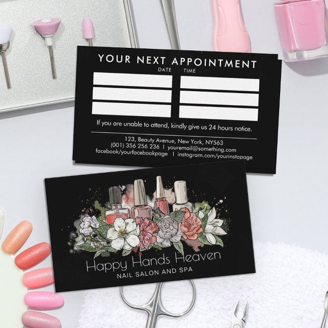 Nagelkonstnär - illustration av blommigtens kontur visitkort (Skapare uppladdad)