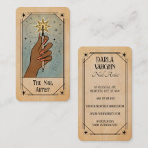 Nagelkonstnär Tarotkort Stil Illustration Stjärna