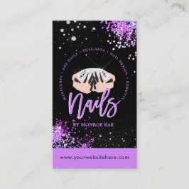 Nagelkonstnären diamant logotyp glitter nagel buti visitkort