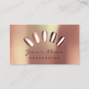 Nagelkonstnären förkopprar rosa ManicurePedicure Visitkort