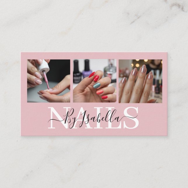 Nagelkonstnärstudio Foto Typografi Visitkort (Framsida)