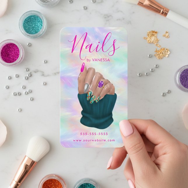 Nagelkonststudio Stylish Opal Manikyr Artist Visitkort (Skapare uppladdad)