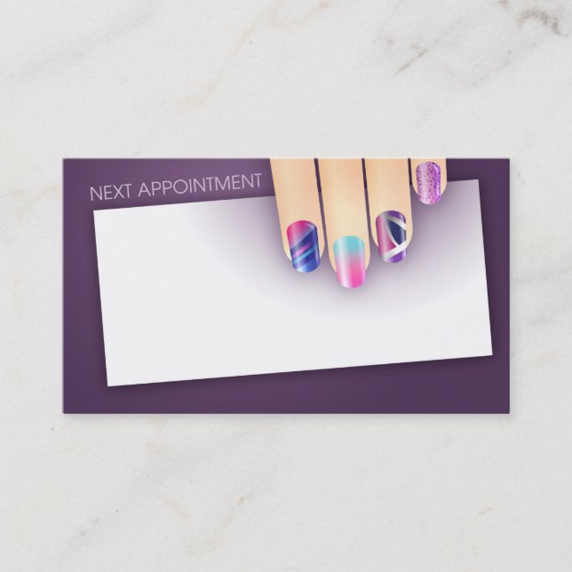 Nagelkonsttidsbeställning & visitkort tidsbeställning kort (Framsida)