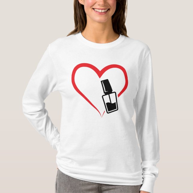 Nagelpoleringskärlek, Manikyrdesign T Shirt (Framsida)