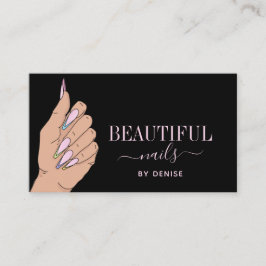 nagelsalonerhandskurning av nagel tekniker visitkort