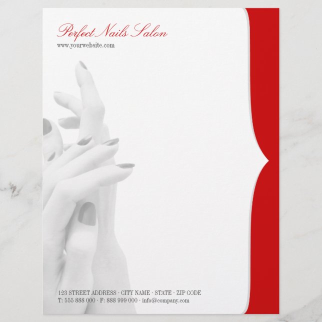 Nagelsalongskönhet centrerar affärsbrevhuvudet brevhuvud (Framsida)