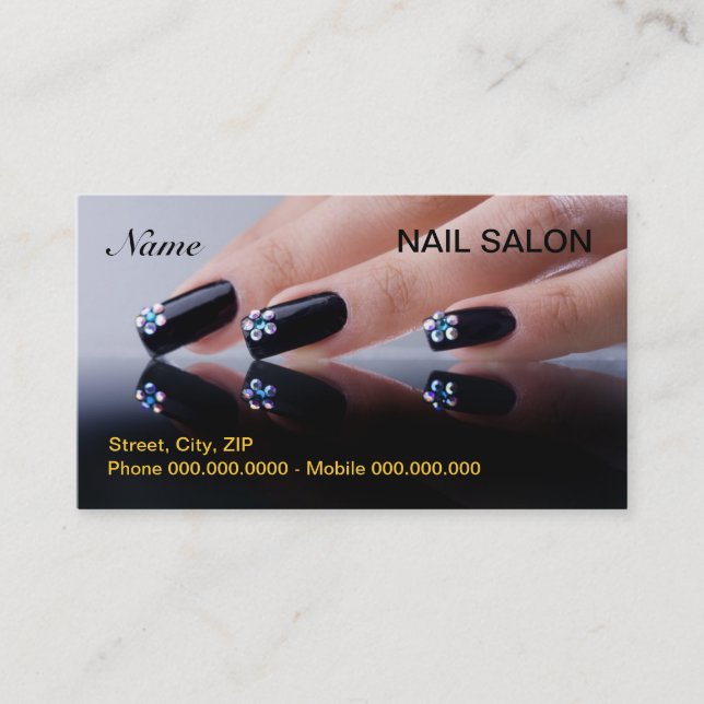 Nagelsalongvisitkort Tidsbeställning Kort (Framsida)