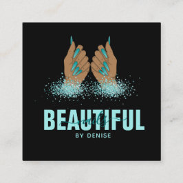 nagelsalonist nagel-tekniker fyrkantigt visitkort