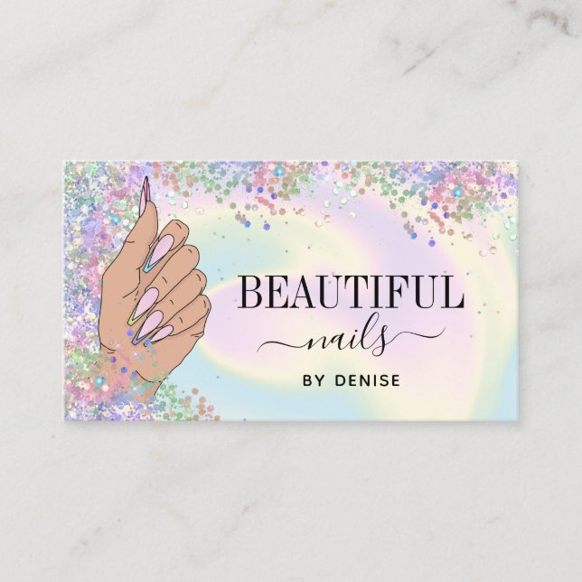 nagelsalonist nagel-tekniker visitkort (Framsida)