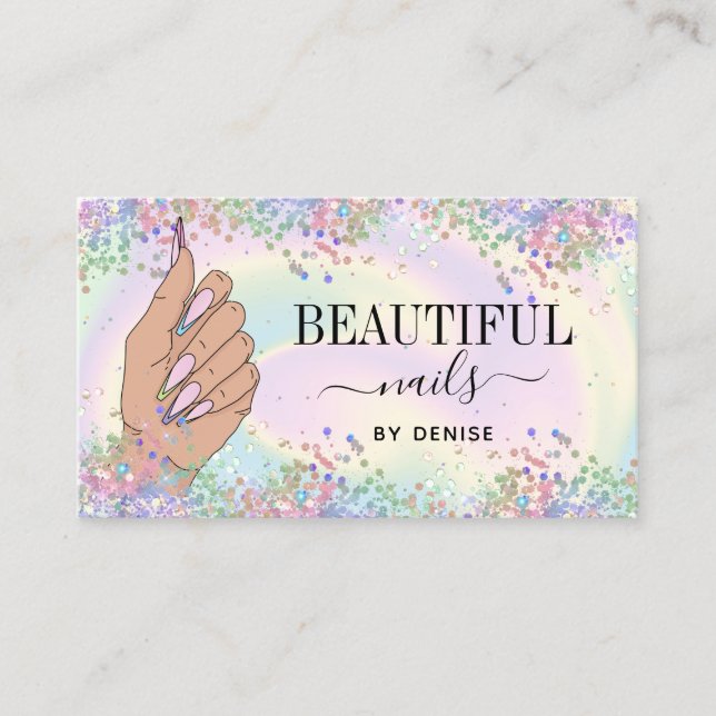 nagelsalonist nagel-tekniker visitkort (Framsida)