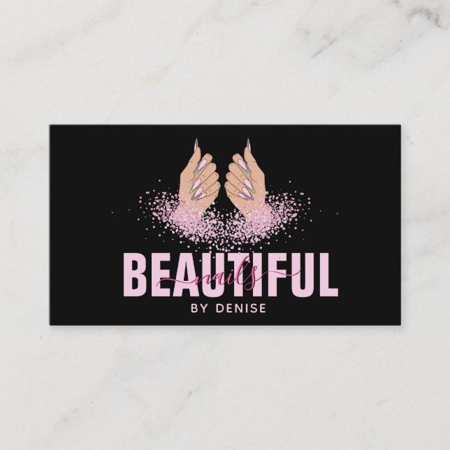 nagelsalonist nagel-tekniker visitkort (Framsida)