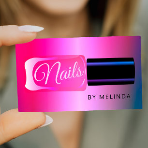 Nagelsalonmanicurist modern polär metallisk visitkort