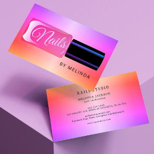Nagelsalonmanicurist, modern polsk, färglös chic visitkort