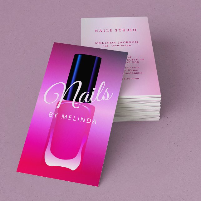 Nagelsalonmanicurist, modern rosa elegant visitkort (Skapare uppladdad)