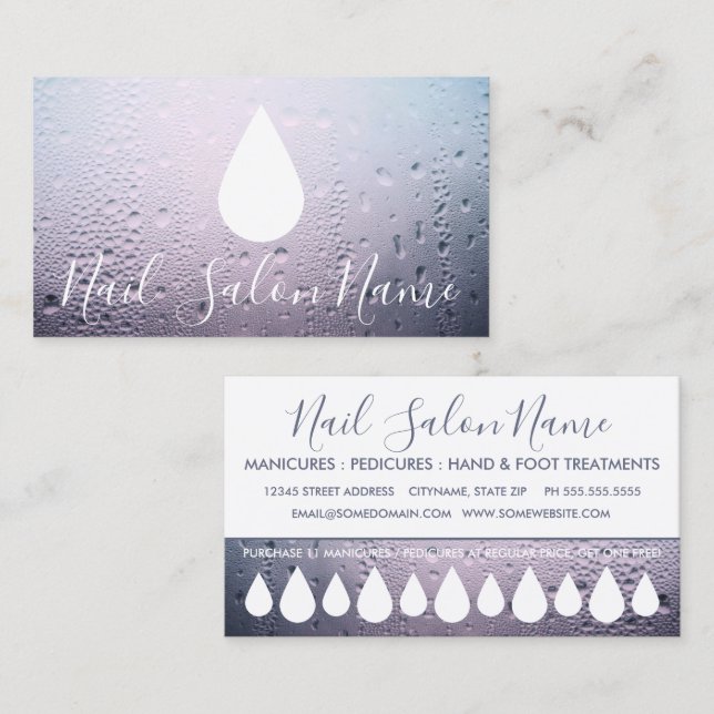 nagelsalonvätskan tappar lojalitetskortet slå kort (Fram/baksida)