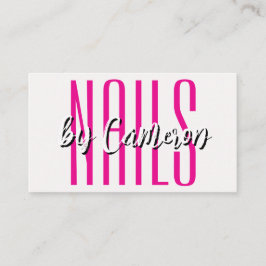 Nagelstudio Affärskort Djärkt Rosa Foto & QR-kod Visitkort