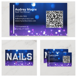 Nagelstudio Affärskort QR-kod Visitkort