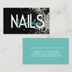Nagelstudio Designer Galaxy Art Turkos Svart Visitkort