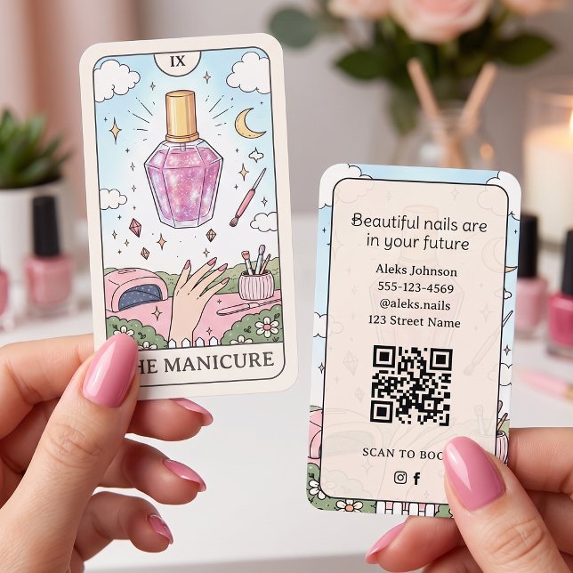 Nagelstudio Lilac Celestial Tarot Visitkort (Skapare uppladdad)