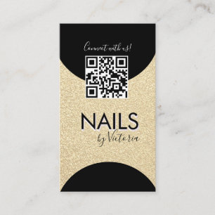 Nagelstudio Skönhetsartist QR-kod Falsk Glitter Gu Visitkort
