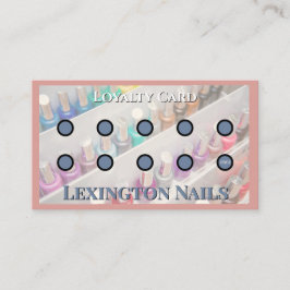 Nagelstudio stämpelkort Nagel lojalitetskort Rosa Visitkort
