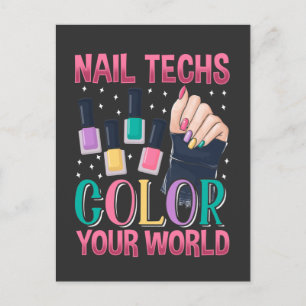 Nageltekniker Colorful Nagel Manicuant Artist Vykort