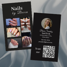 Nageltekniker Foto Grid Qr-kod Visitkort