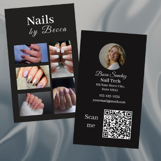 Nageltekniker Foto Grid Qr-kod Visitkort