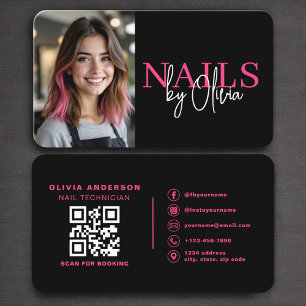 Nageltekniker Foto QR-kod Visitkort