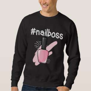 Nageltekniker Funny Manicuant Art Lång Ärmad Tröja
