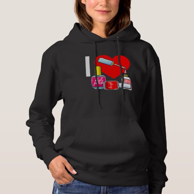 Nageltekniker Nagellack Manikyr T Shirt (Framsida)