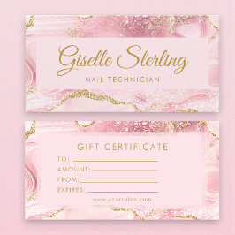 Nageltekniker Rosa Guld Agat Presentkort