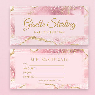Nageltekniker Rosa Guld Agat Presentkort