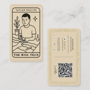 Nagelteknikern Manlig Mystisk Tarot Sociala Media  Visitkort