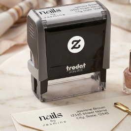 Nagelteknikerstudio Anpassad Returadress Elegant Självfärgande Stämpel