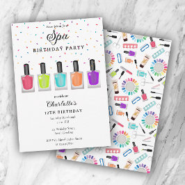 Nagelvård Manikyr Pedikyr Flicka Spa Födelsedag Inbjudningar