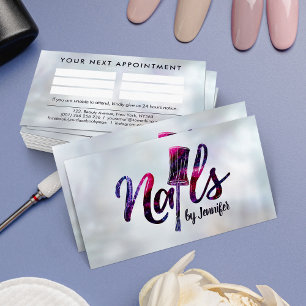 Naglar efter - logotyp Teckning Glitter Nagel pols Visitkort