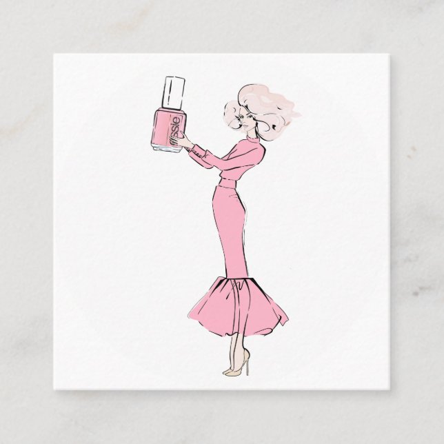 Naglar Fyrkantigt Visitkort (Framsida)