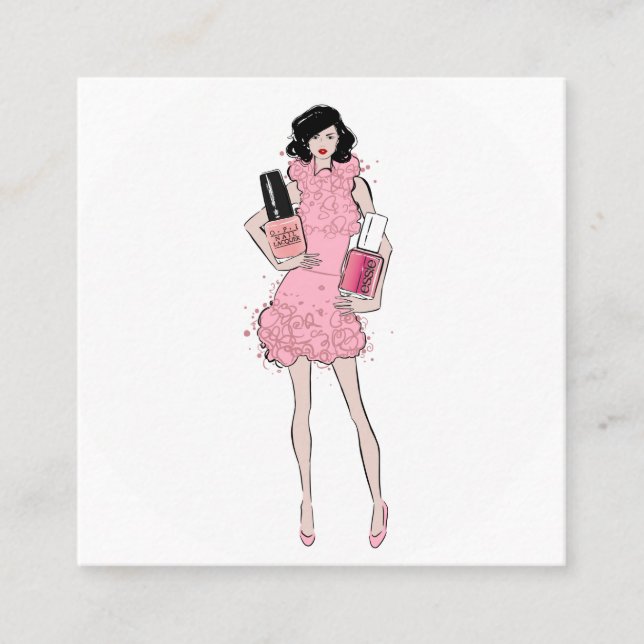 Naglar Fyrkantigt Visitkort (Framsida)