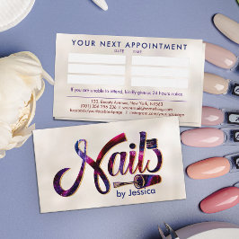 Naglar Logotyp grafik - färgfläckig Glitter Nagel Visitkort