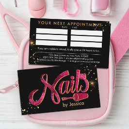 Naglar Logotyp grafik - Rosa Glitter Nagel polska Visitkort