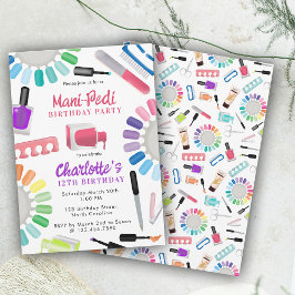 Naglar Manikyr Pedikyr Mani Pedi Flickors Födelsed Inbjudningar