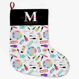 Naglar Manikyr Pedikyr Skönhetssalong Monogram Stor Julstrumpa