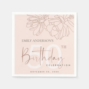 NÅGON ÅLDER RO GULD ROSA SUCCULENT BIRTHDAY PAPPERSSERVETT