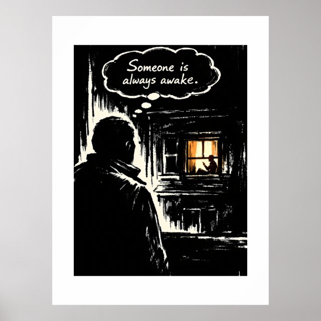 Någon är alltid vaken poster (Framsidan)