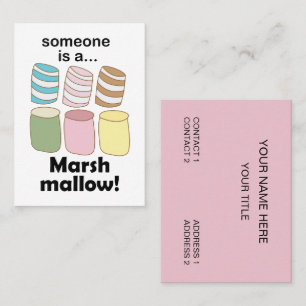 Någon är en marshmallow Roligt matcitat Visitkort