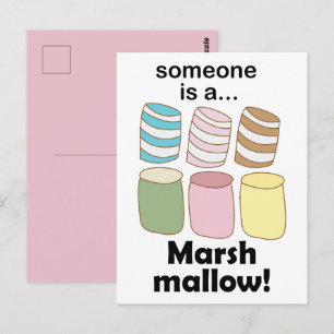 Någon är en marshmallow Roligt matcitat Vykort