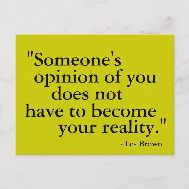 Någon åsikt... motiverat vykort (Framsida)