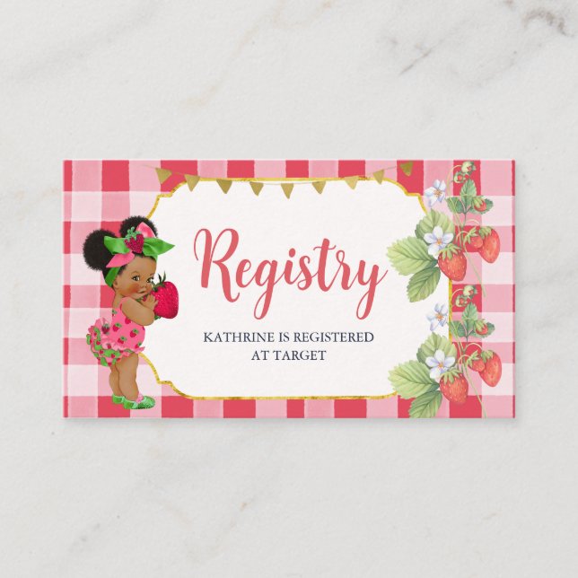 Någon Berry Sweet Strawberry Baby Registry Tilläggskort (Framsida)