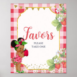 Någon Berry Sweet Strawberry Baby Shower Favors Poster